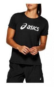 ASICS - T-shirt damski Silver Top performance black/brilliant white
