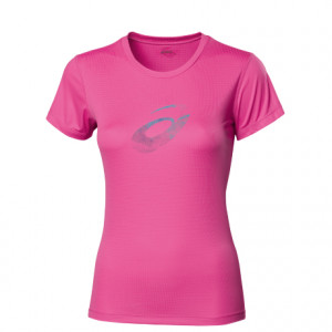 ASICS - T-shirt damski Graphic SS Top pink